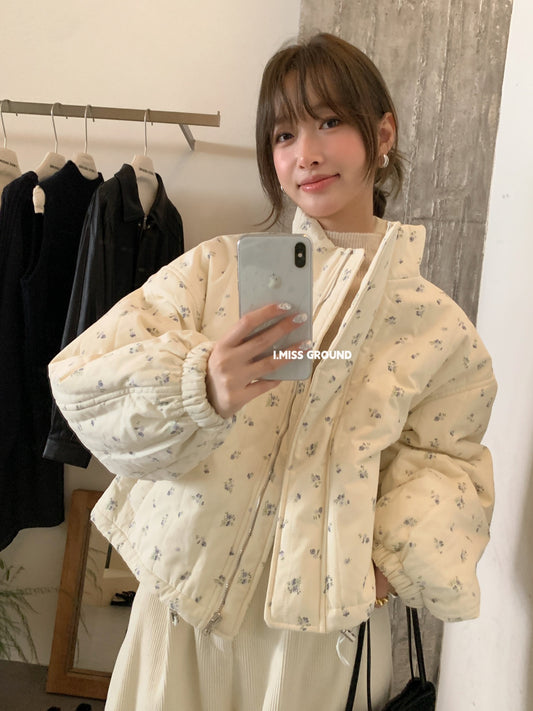 I MISS - 氣質花花棉服  80812#