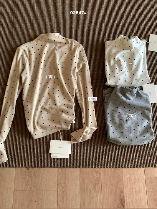 HERS - 波點微領打底衫  92547#