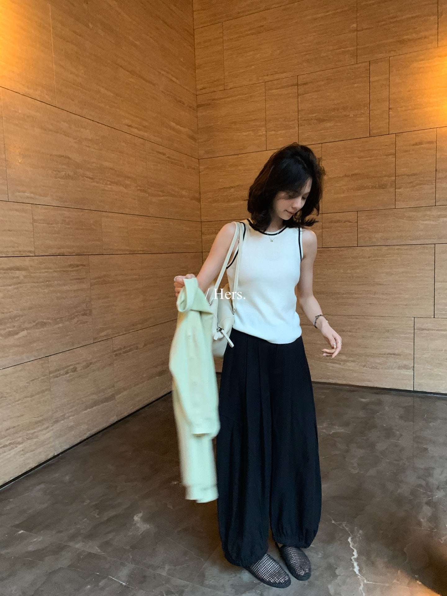 Hers - 撞色針織背心   08127#