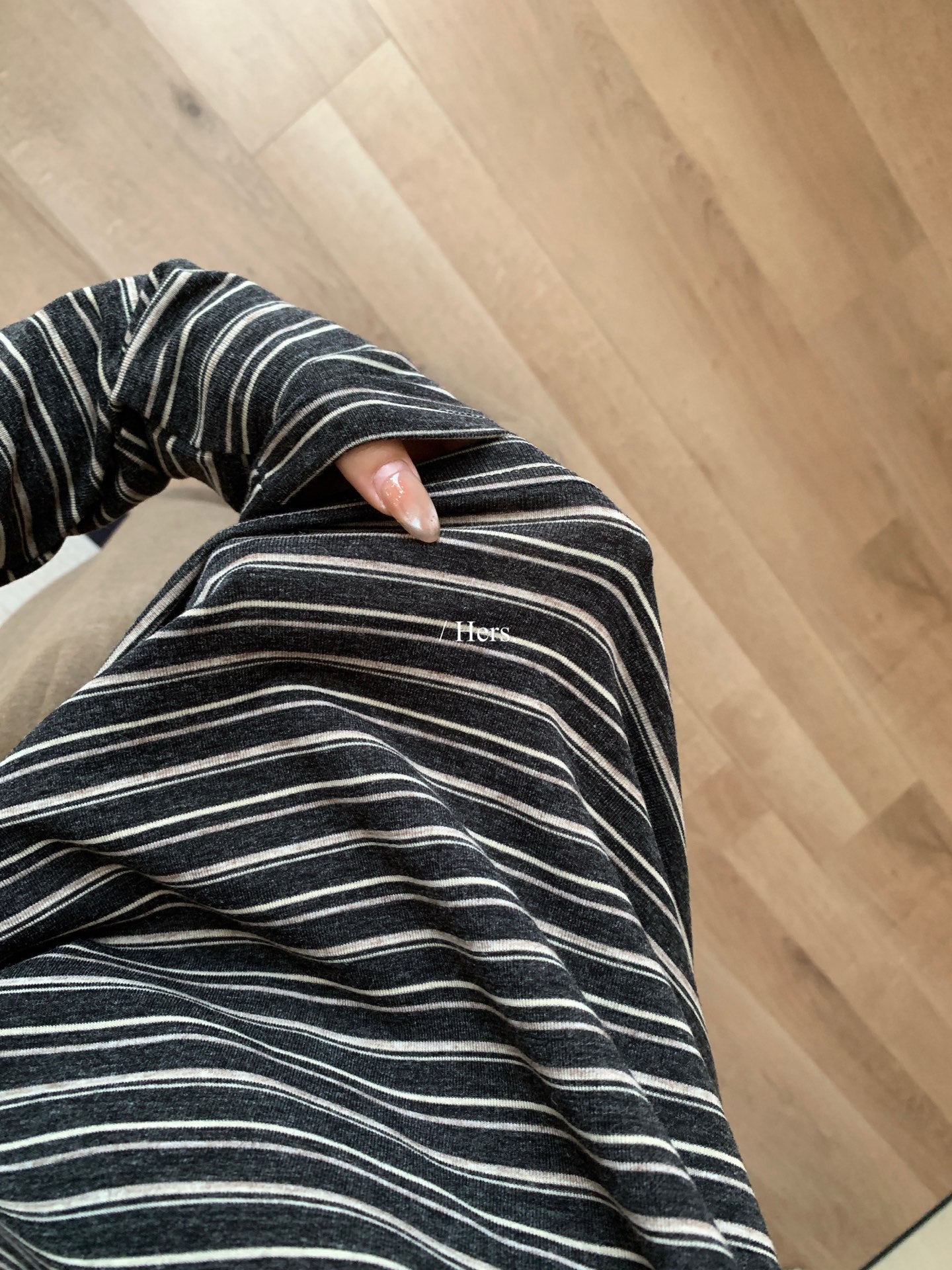 HERS - 條紋一字肩兩件套  92426#