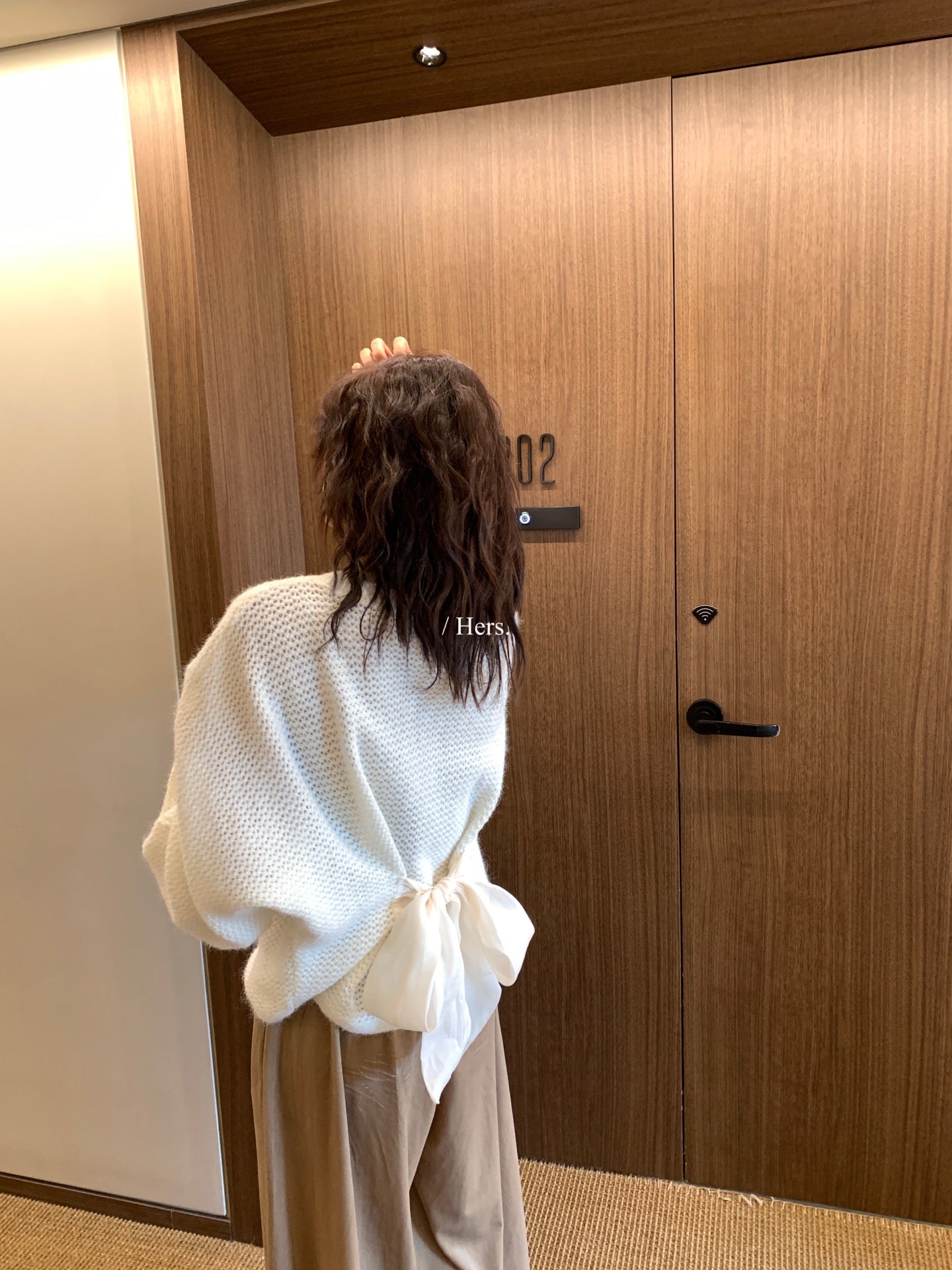 Hers - 韓標氣質綁帶毛衣  92459#