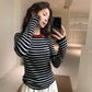 HERS - 撞色條紋針織衫  92399#