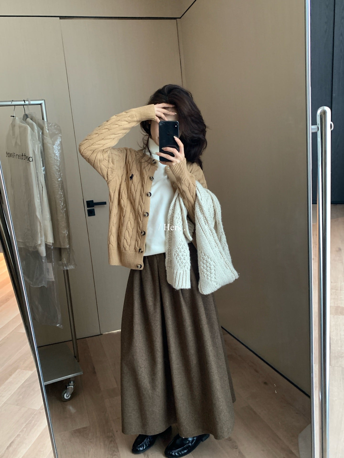 Hers - 厚針織開衫上衣   92691#