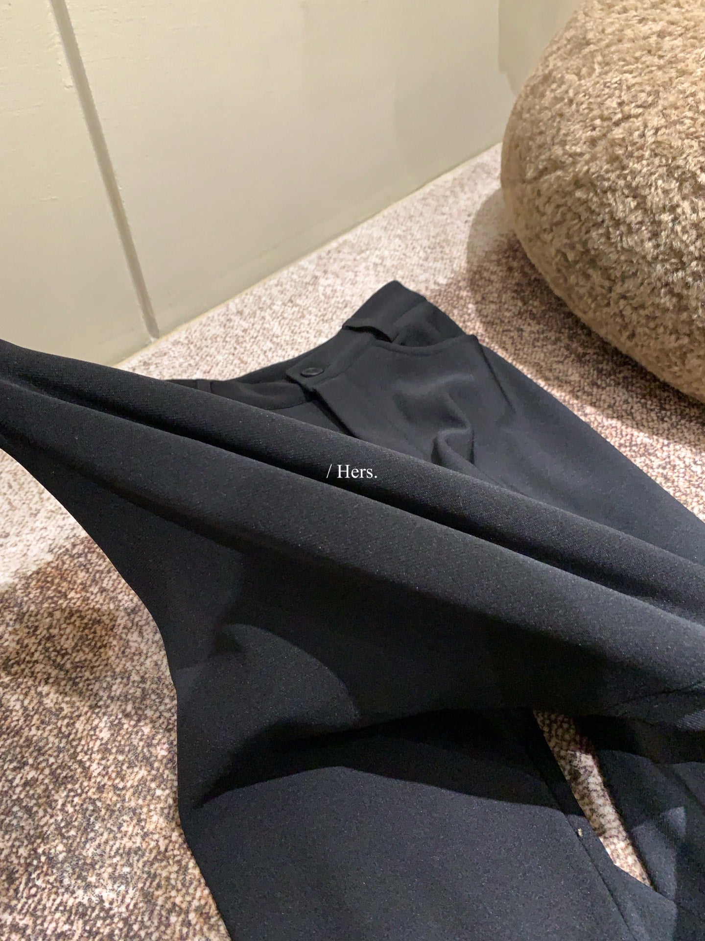 Hers - 附腰帶>年度加絨小黑褲  92822#