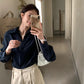 HERS> v領蕾絲拼接襯衫 20326#