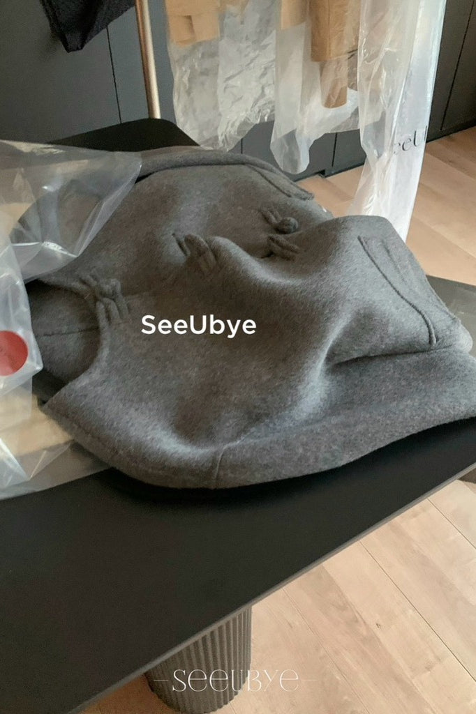 seeUbye 新中式 雙面羊毛盤釦大衣 #
