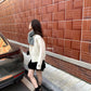 HERS> 正肩鈕扣傘擺毛衣 #10325#