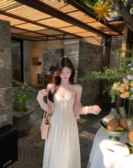 YJ - 冰玉白茶清純系連身裙/洋裝套裝   8803#