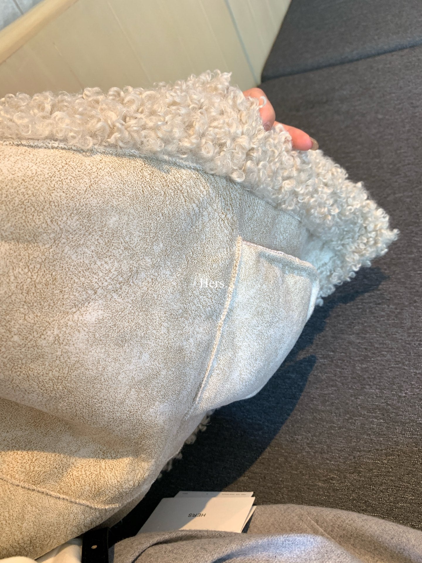 Hers - 中長款皮毛一體毛毛外套  92652#