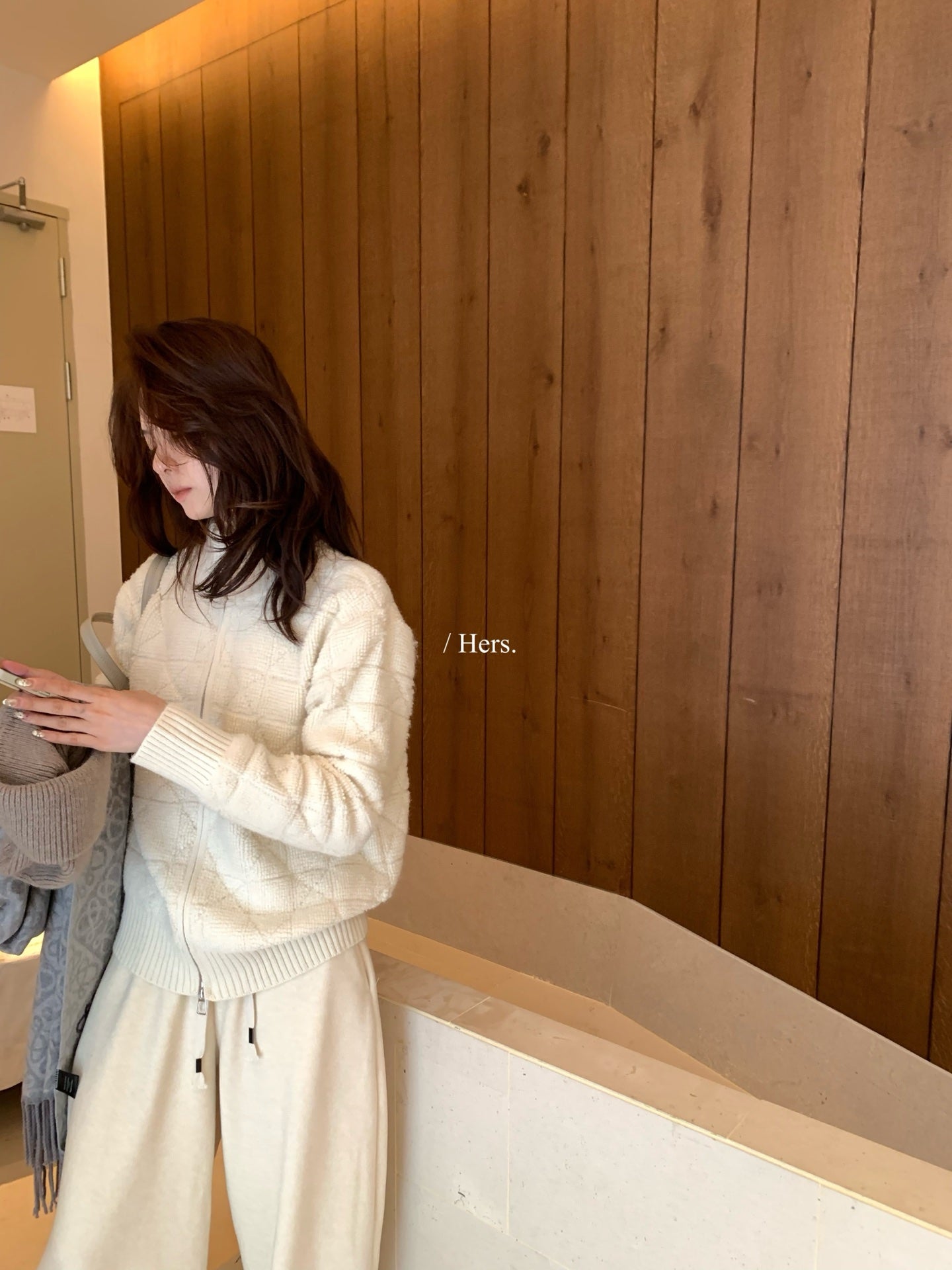 Hers - 後背星星拉鍊雙拉鍊毛衣  92726#