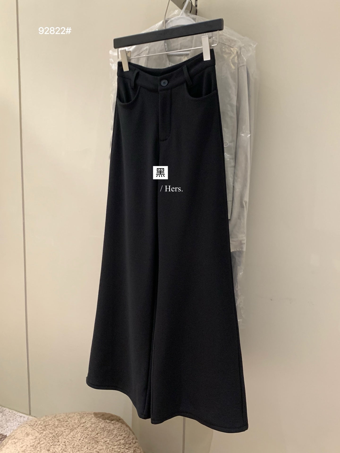 Hers - 附腰帶>年度加絨小黑褲  92822#