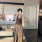 NENE - 簡約開衫+掛勃背心+設計感奏摺開叉闊腿庫 3件套 6057#
