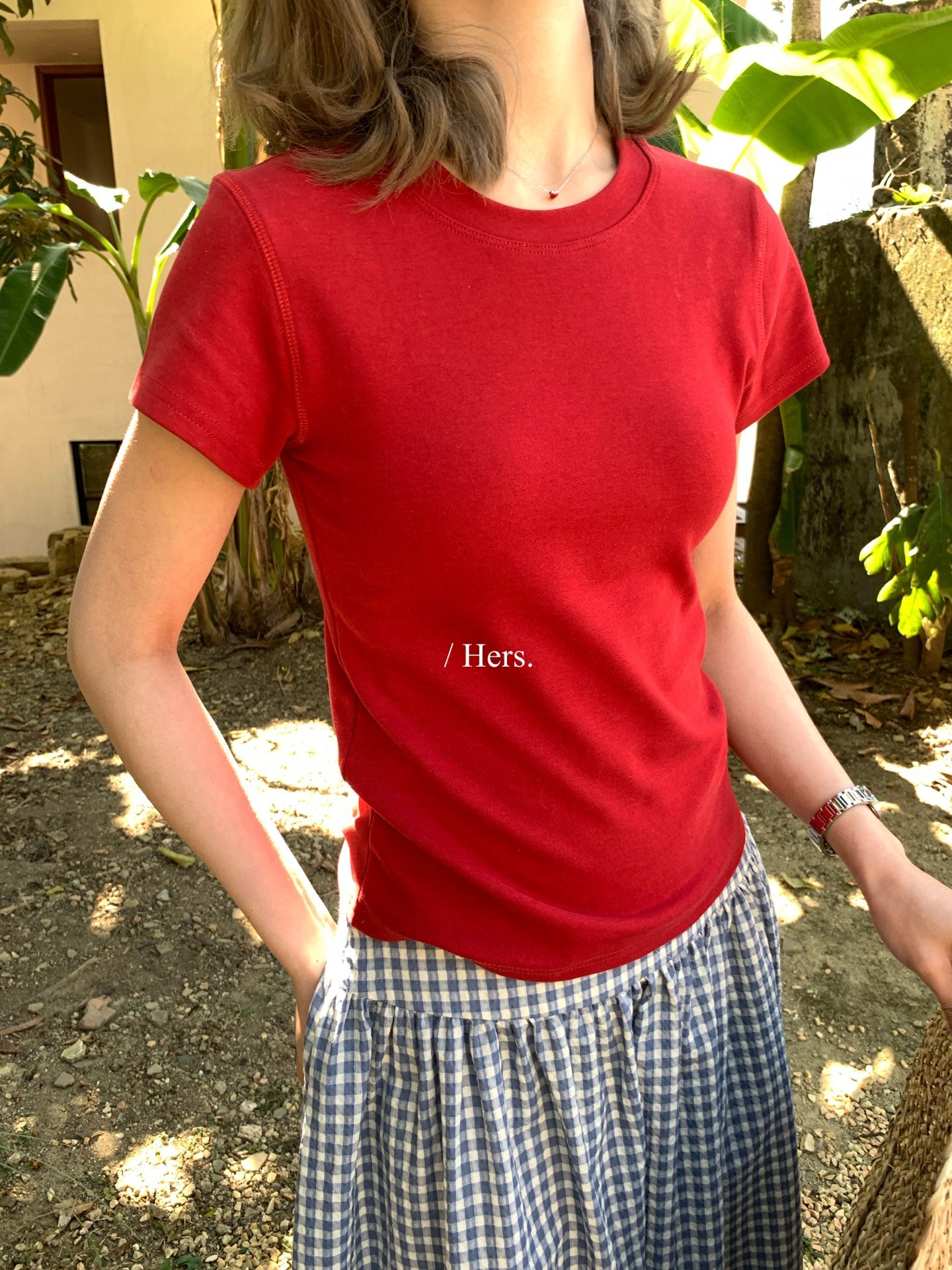 Hers - 正肩修身圓領T   80240#