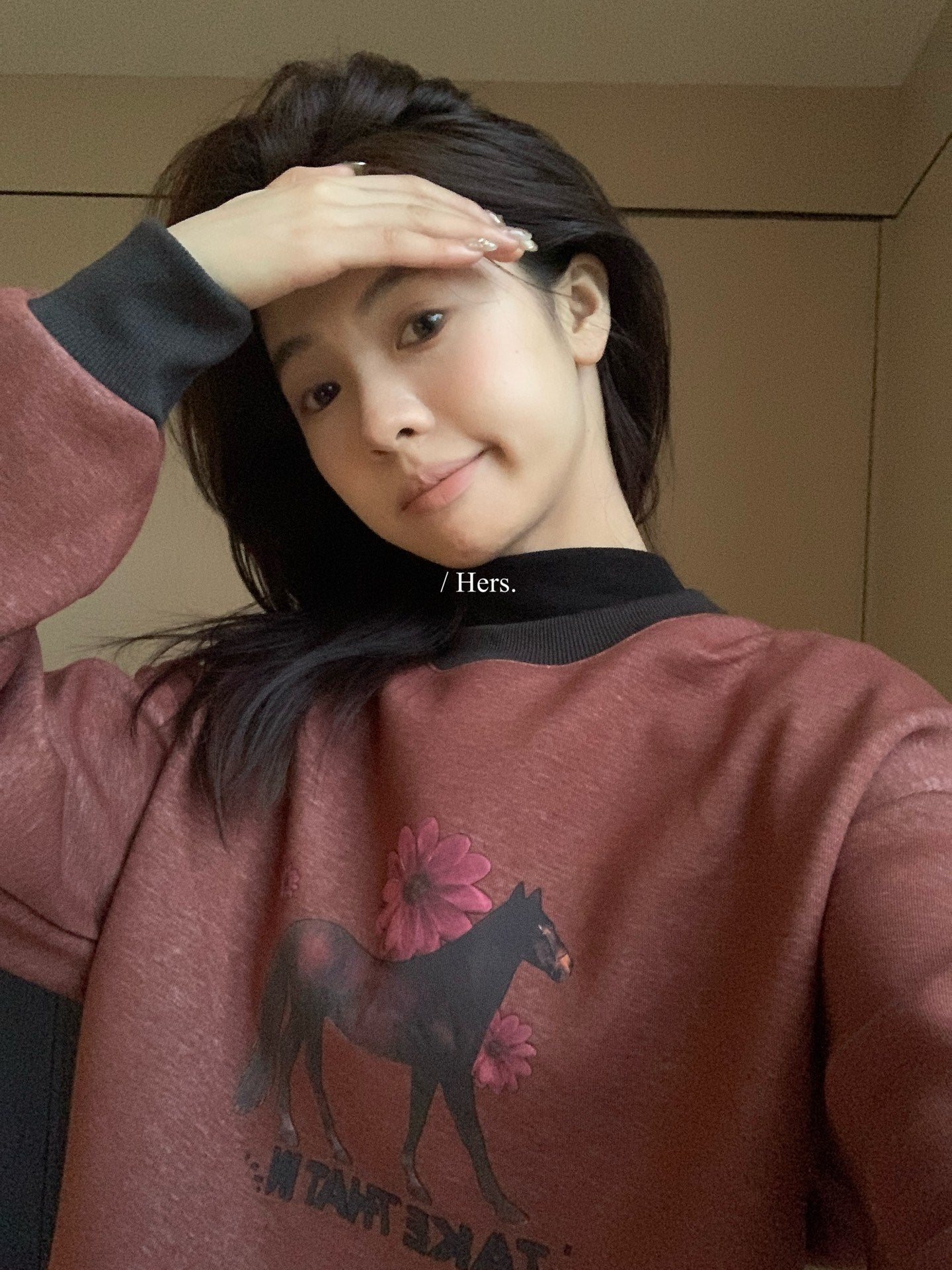 Hers -  騎士馬內絨衛衣   92517#