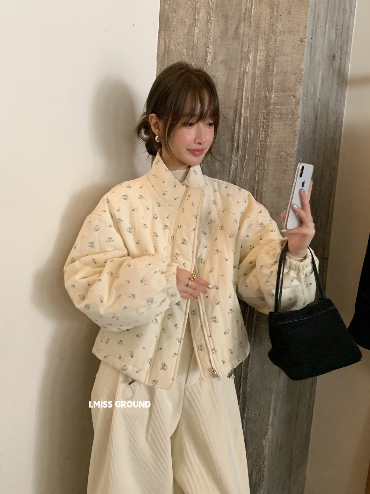 I MISS - 氣質花花棉服  80812#