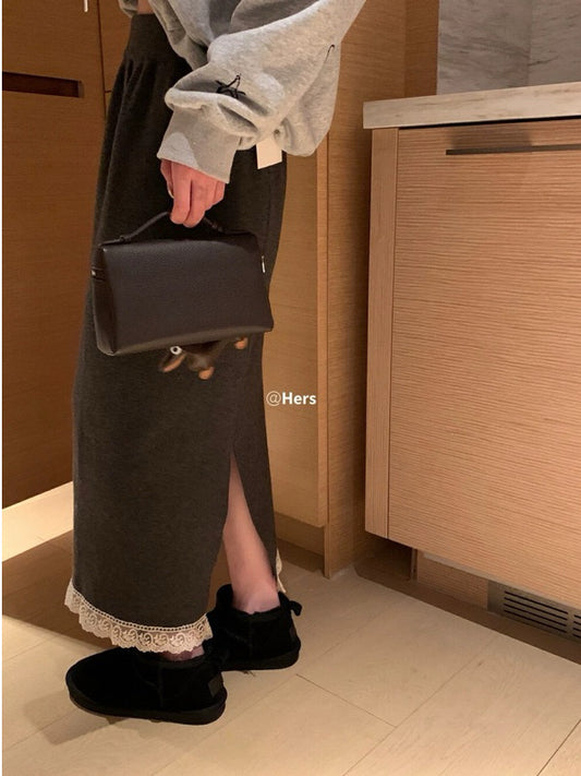 HERS> 羊絨蕾絲花邊半裙 10519#