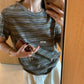 HERS>  撞色條紋T  20609#