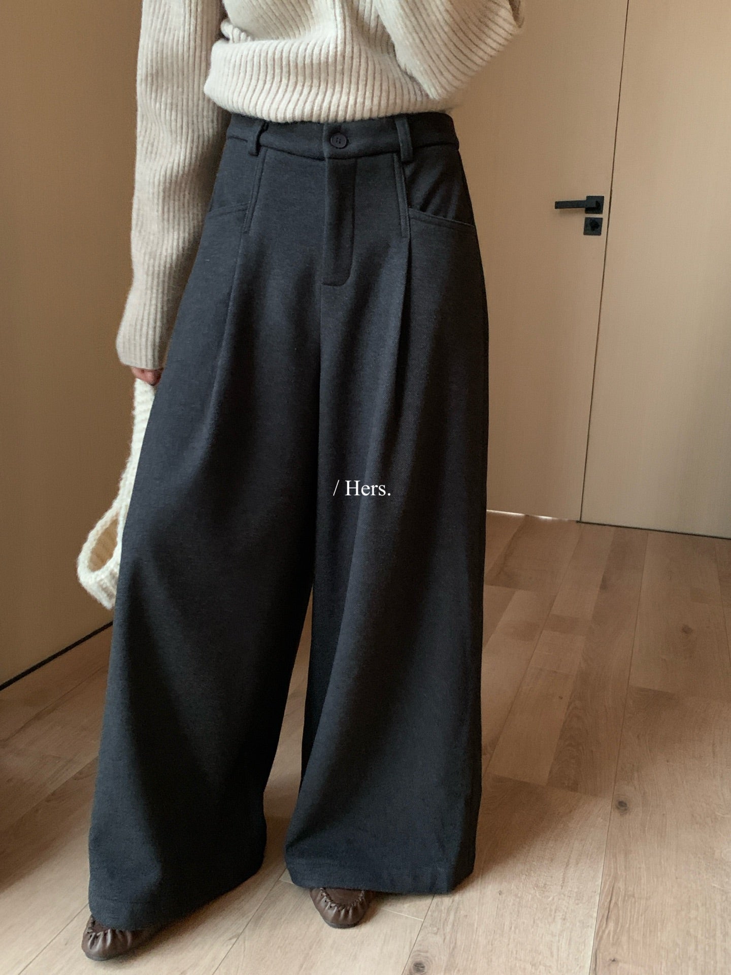 seeUbye - 加絨打折小闊西褲  92750#