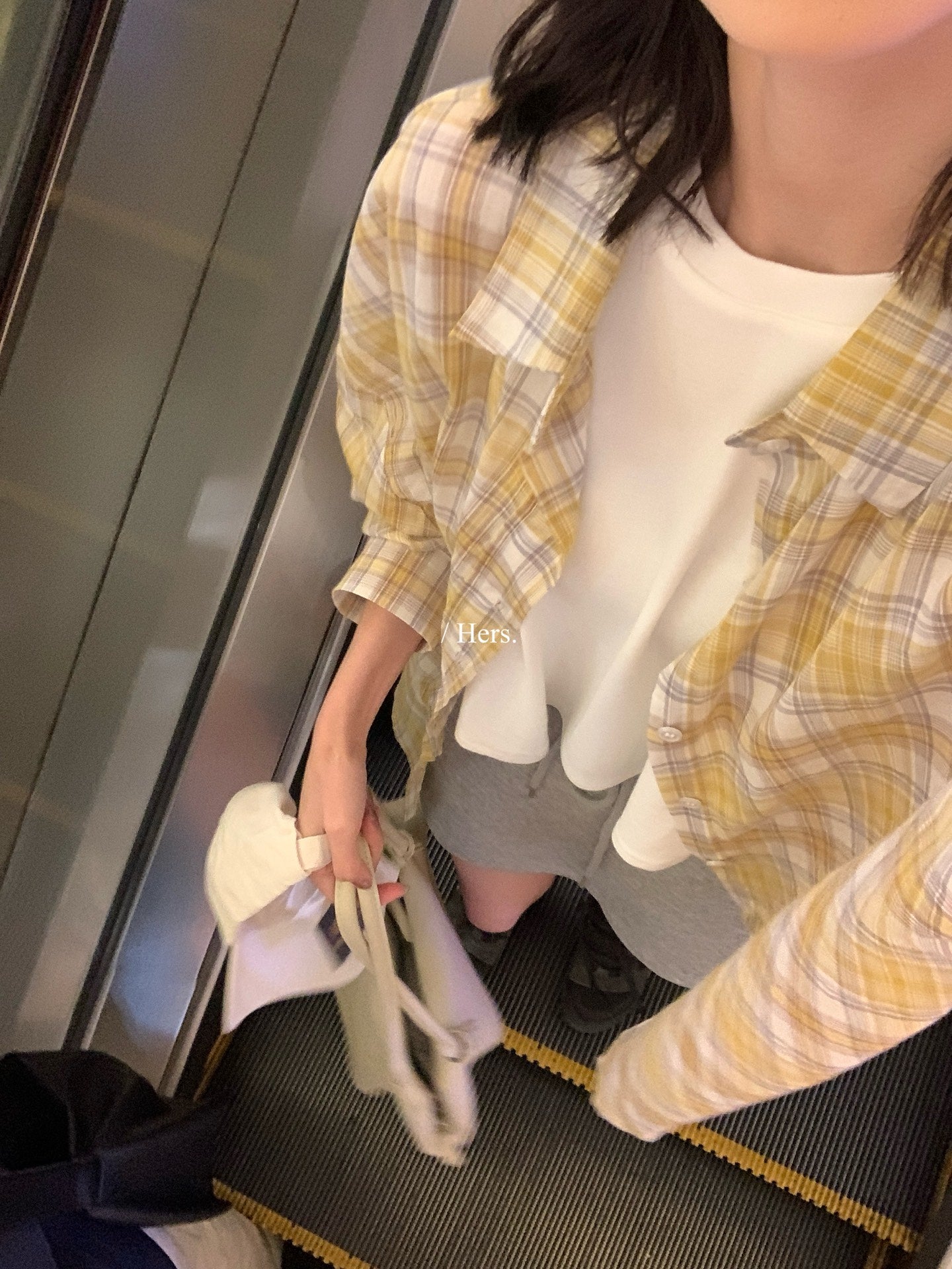 Hers - 慵懶休閒防曬格子襯衫  80554#