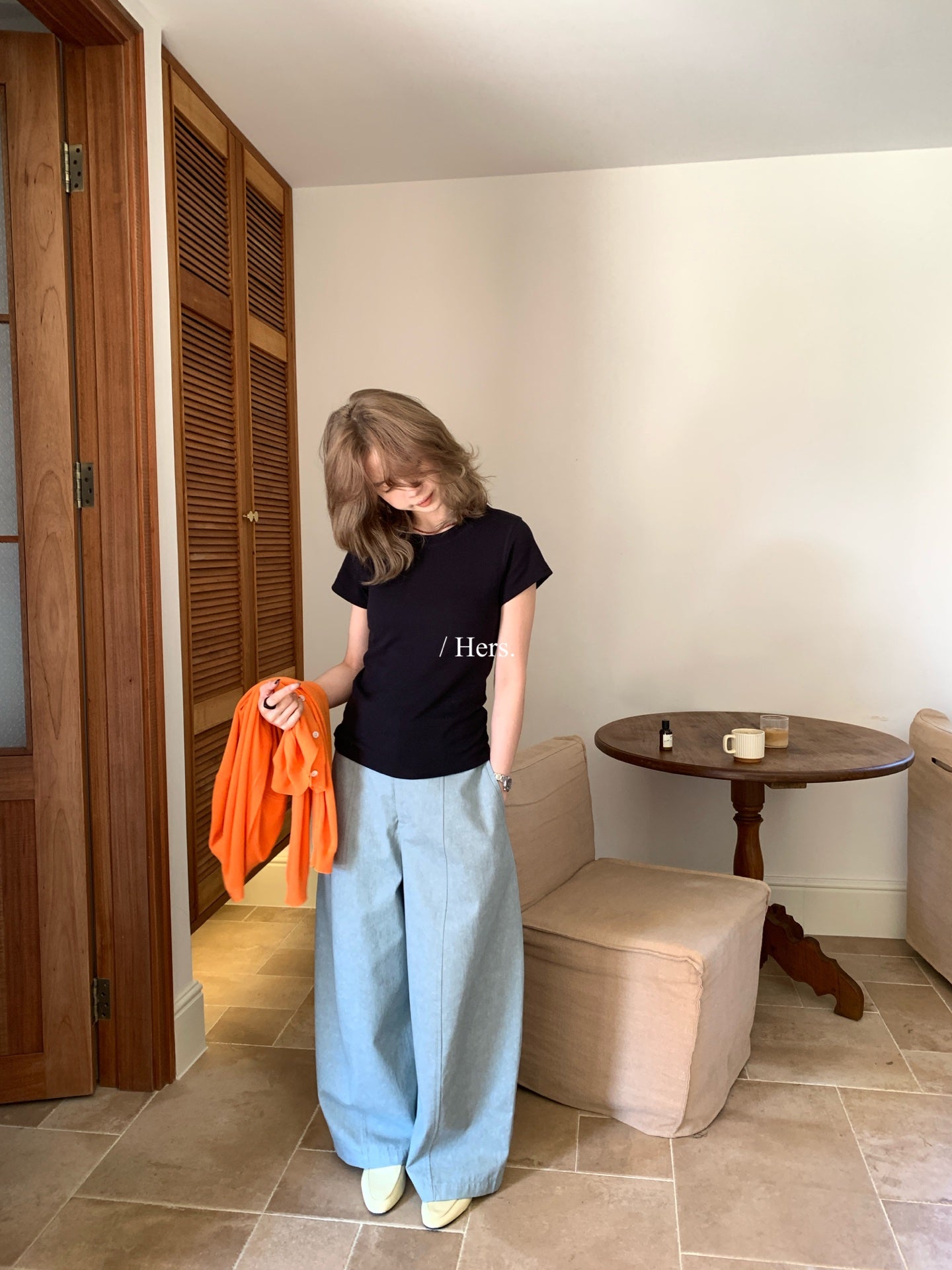 Hers - 正肩修身圓領T   80240#