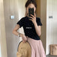 METWO>小飛袖正肩碎花T 08031#