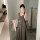 HERS> 無袖絲棉U領連身裙 _#