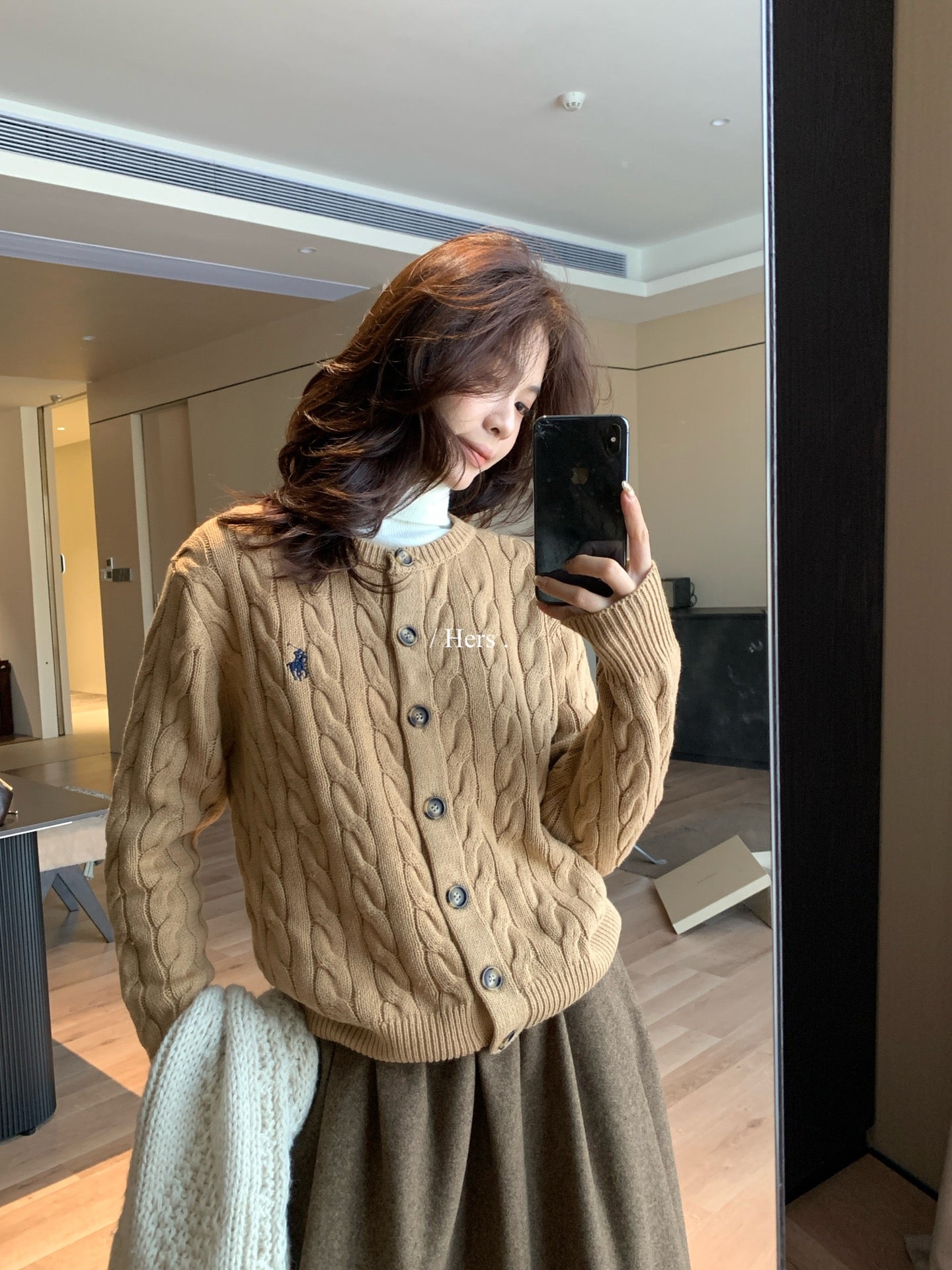 Hers - 厚針織開衫上衣   92691#