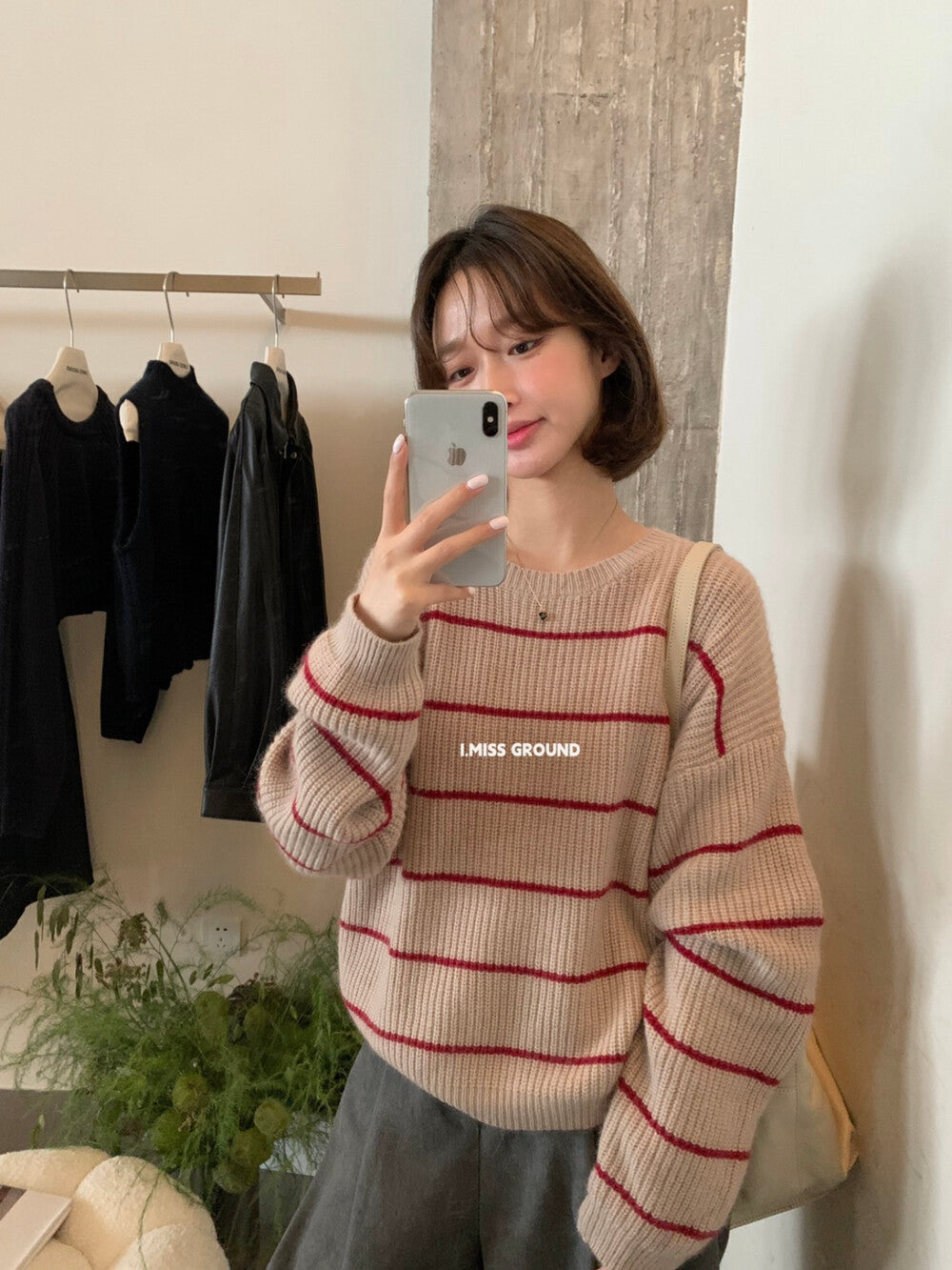 i miss - 條紋質感針織衫  991091#