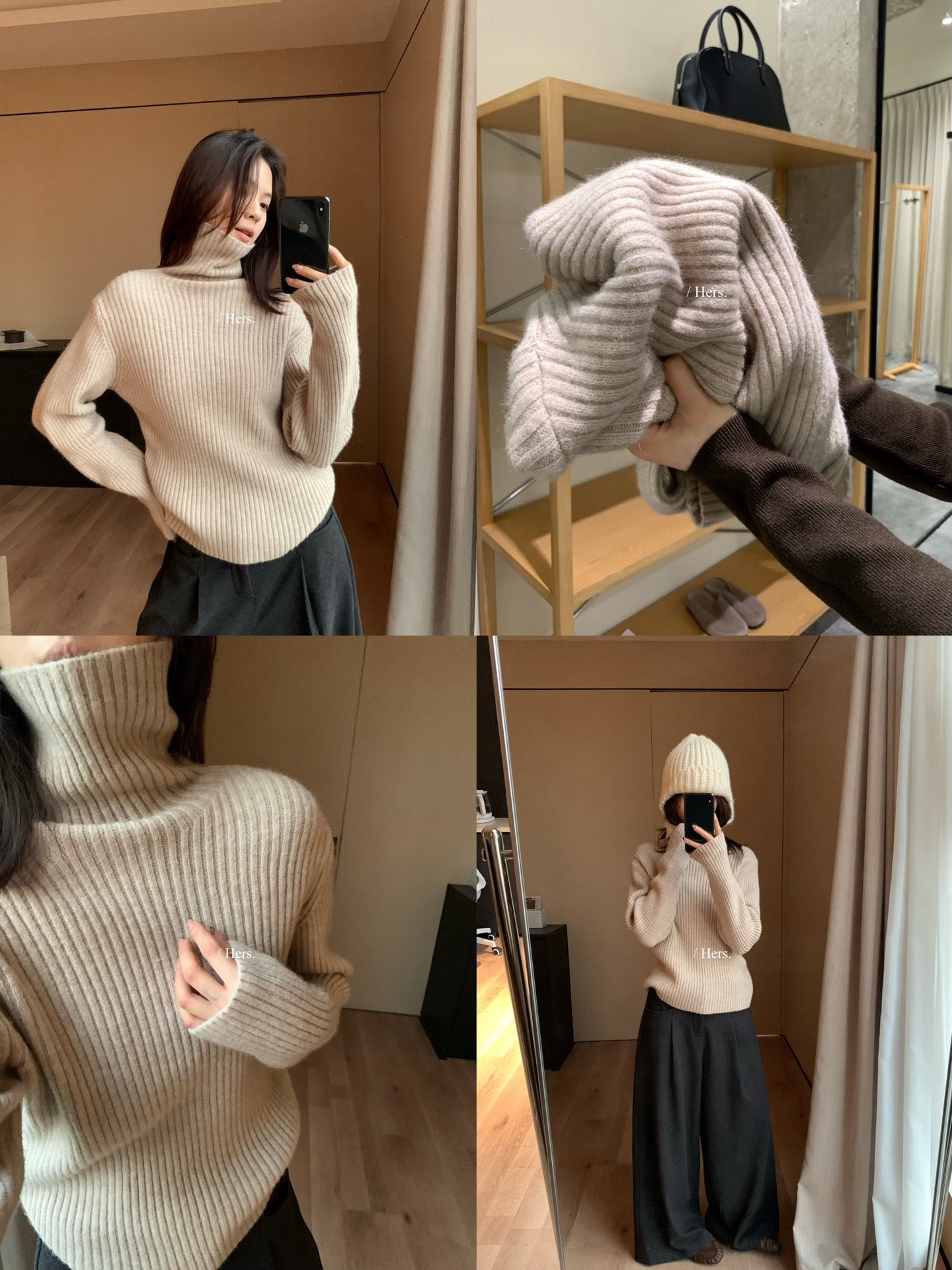 seeUbye - 10色 ! 高領坑條毛衣  92829#