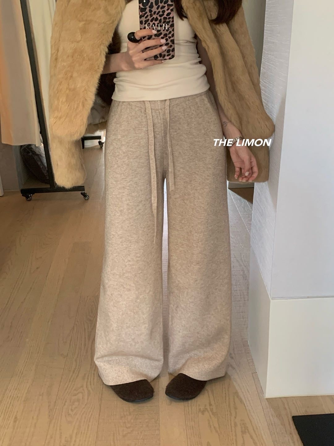 Limon - 軟糯針織休閒褲  9323#