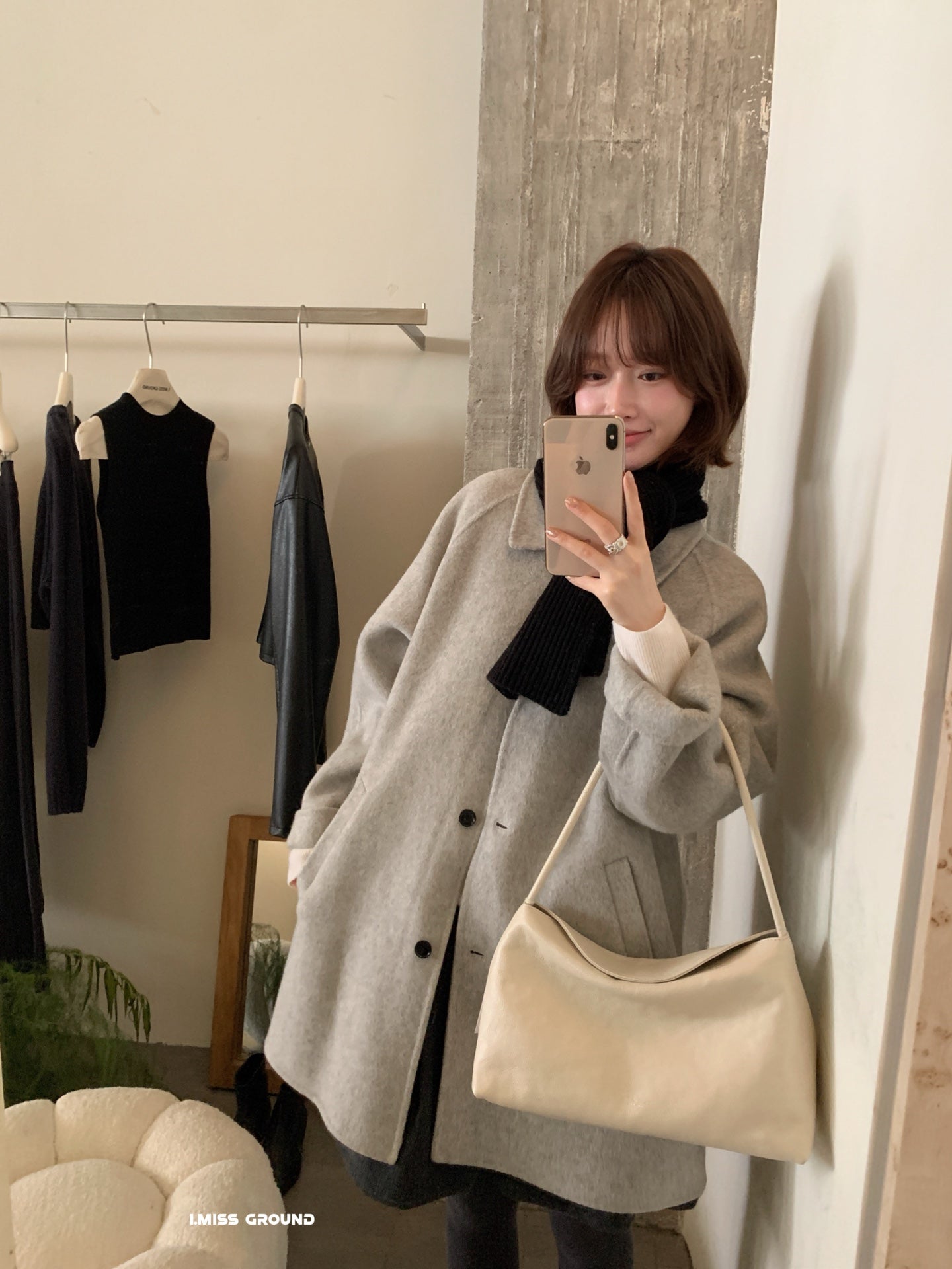 I  miss - 雙面羊毛中長大衣   2191#