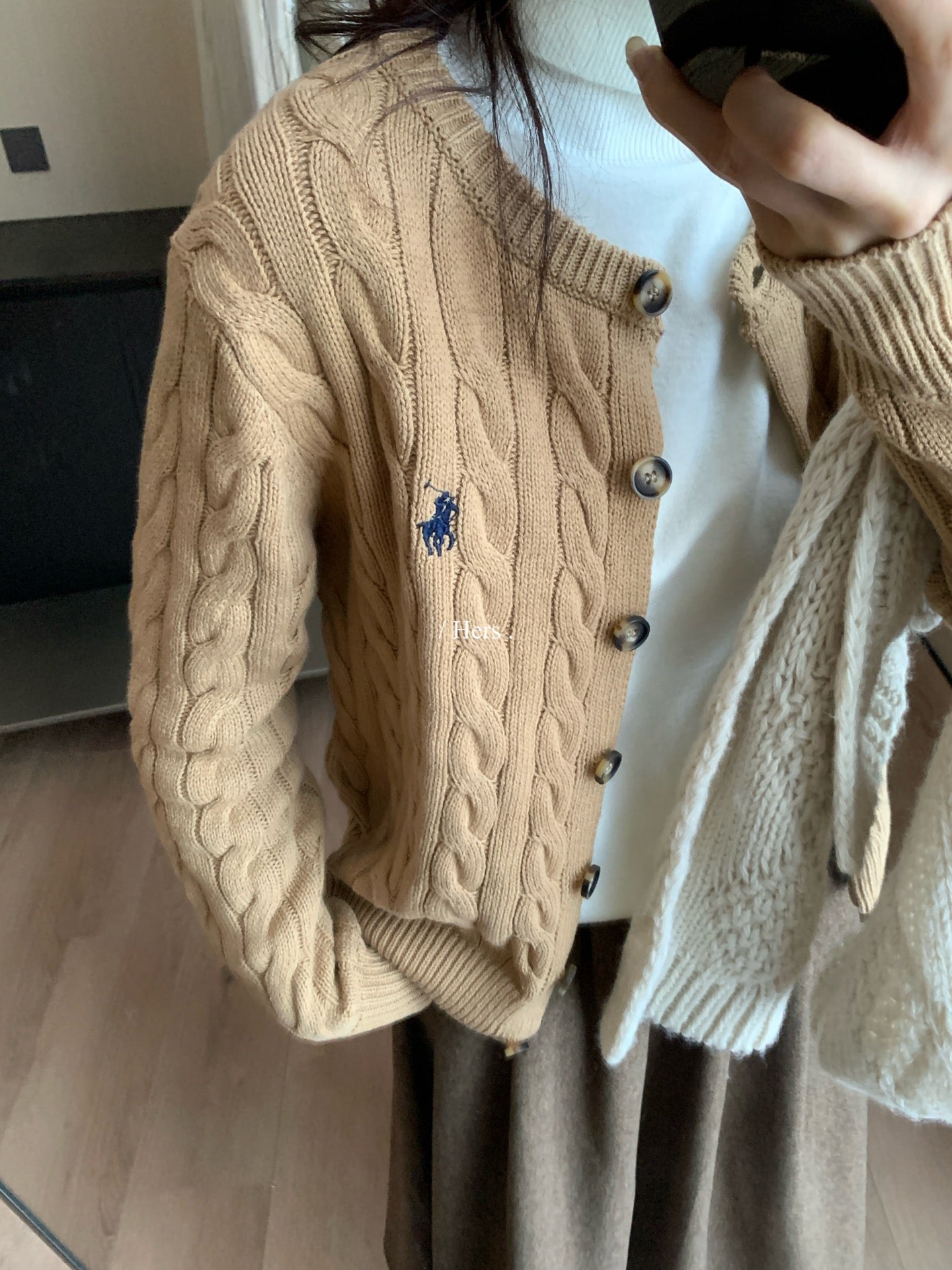 Hers - 厚針織開衫上衣   92691#