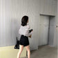 METWO> 牛仔高腰小黑褲 08296#