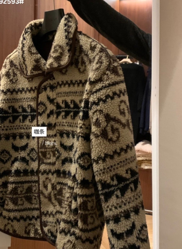 seeUbye - 費爾島搖粒絨麂皮絨一體外套  92593#