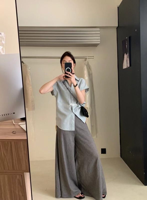 HERS> 簡約V領襯衫 9533#