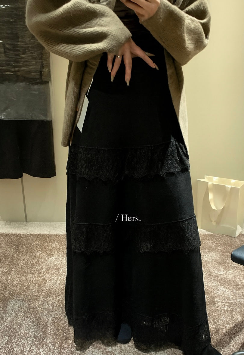 HERS - 羊絨蕾絲半裙 92433#