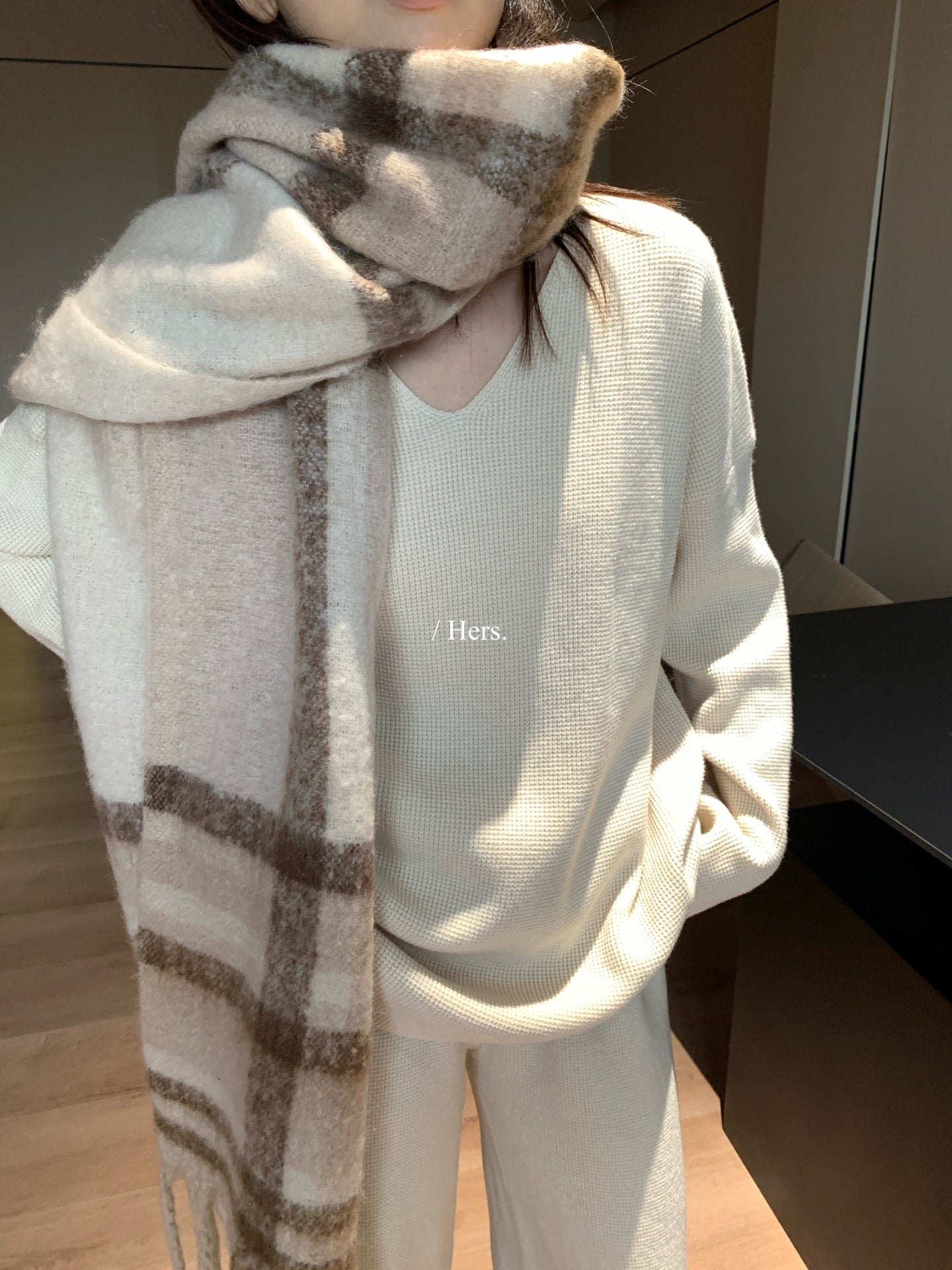 RT01>加厚保暖格子大圍巾