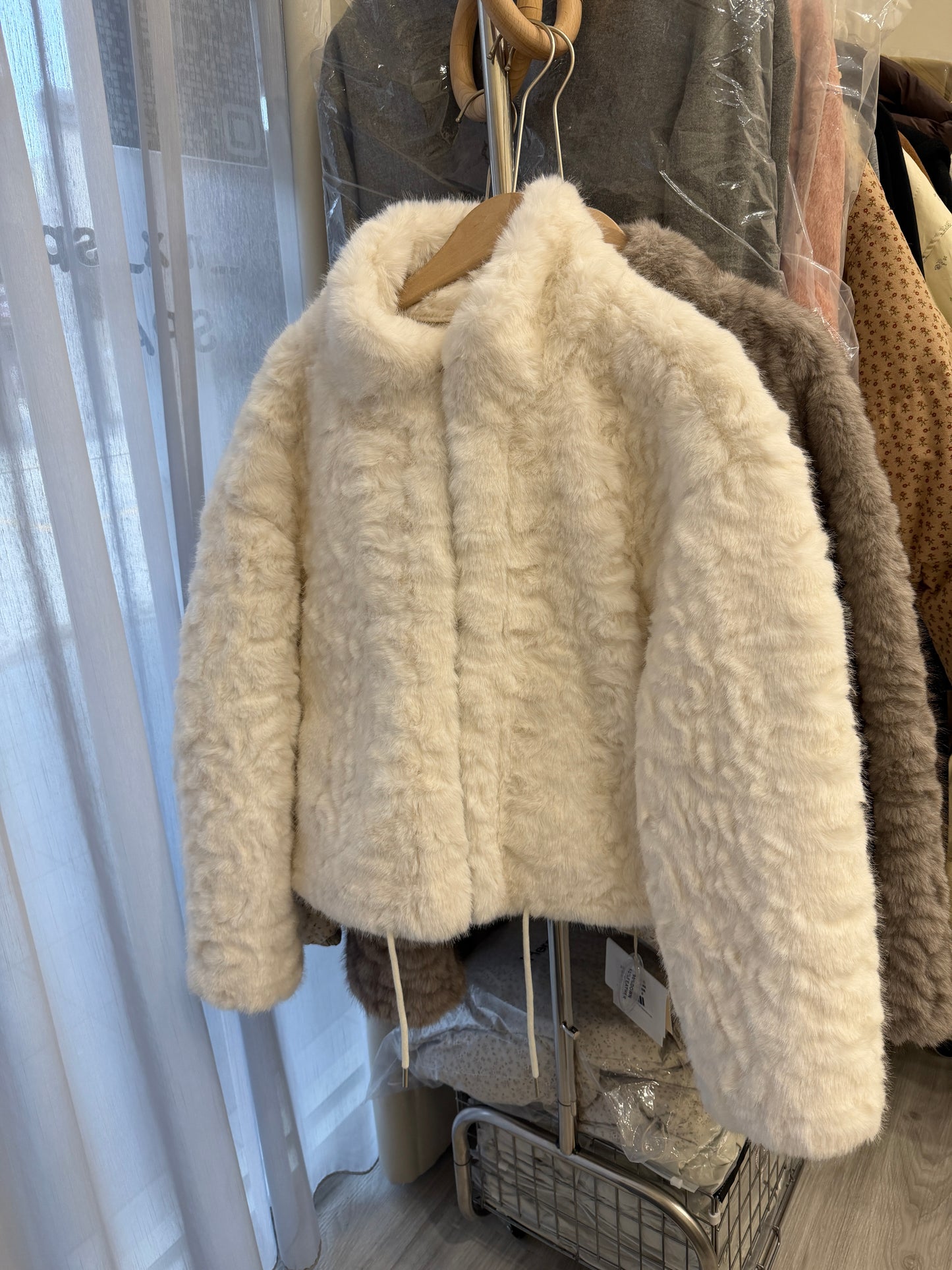 YJNN - 皮毛一體拉鍊款皮草外套  7889#