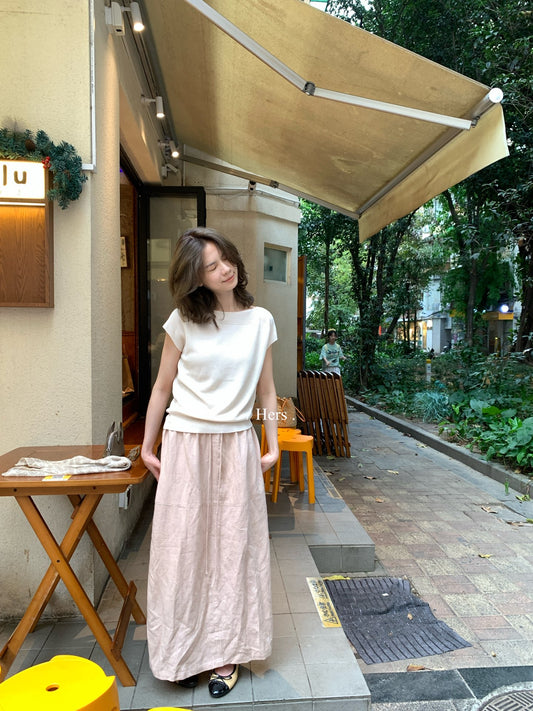 Hers - 麻料半身裙   80426#