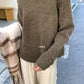 HERS> 正肩鈕扣傘擺毛衣 #10325#