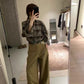 HERS - 寬鬆格紋襯衫  92282#
