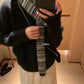 HERS> 帶圍巾黑白毛衣 10556#
