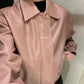 METWO>皮粉夾棉外套 8528#