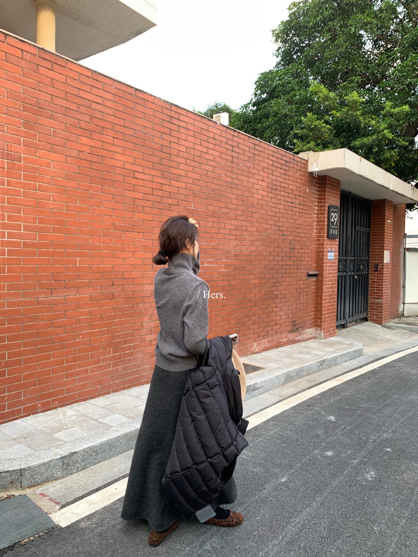 Hers - 單排釦高領毛衣  92515#