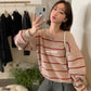 i miss - 條紋質感針織衫  991091#