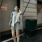 METWO> 雪花棉T+條紋披肩 8727#