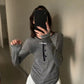 HERS> 條紋鈕扣圓弧T 20283#