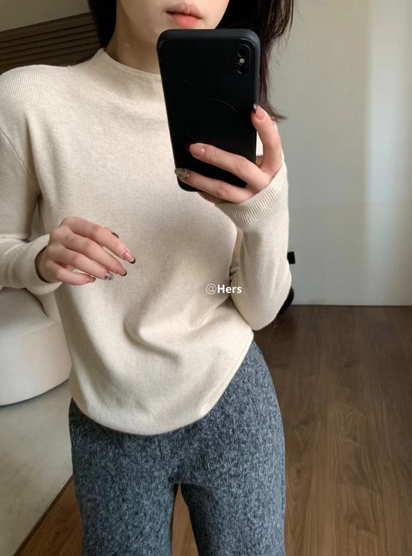 HERS> 加厚微領打底毛衣 10583#
