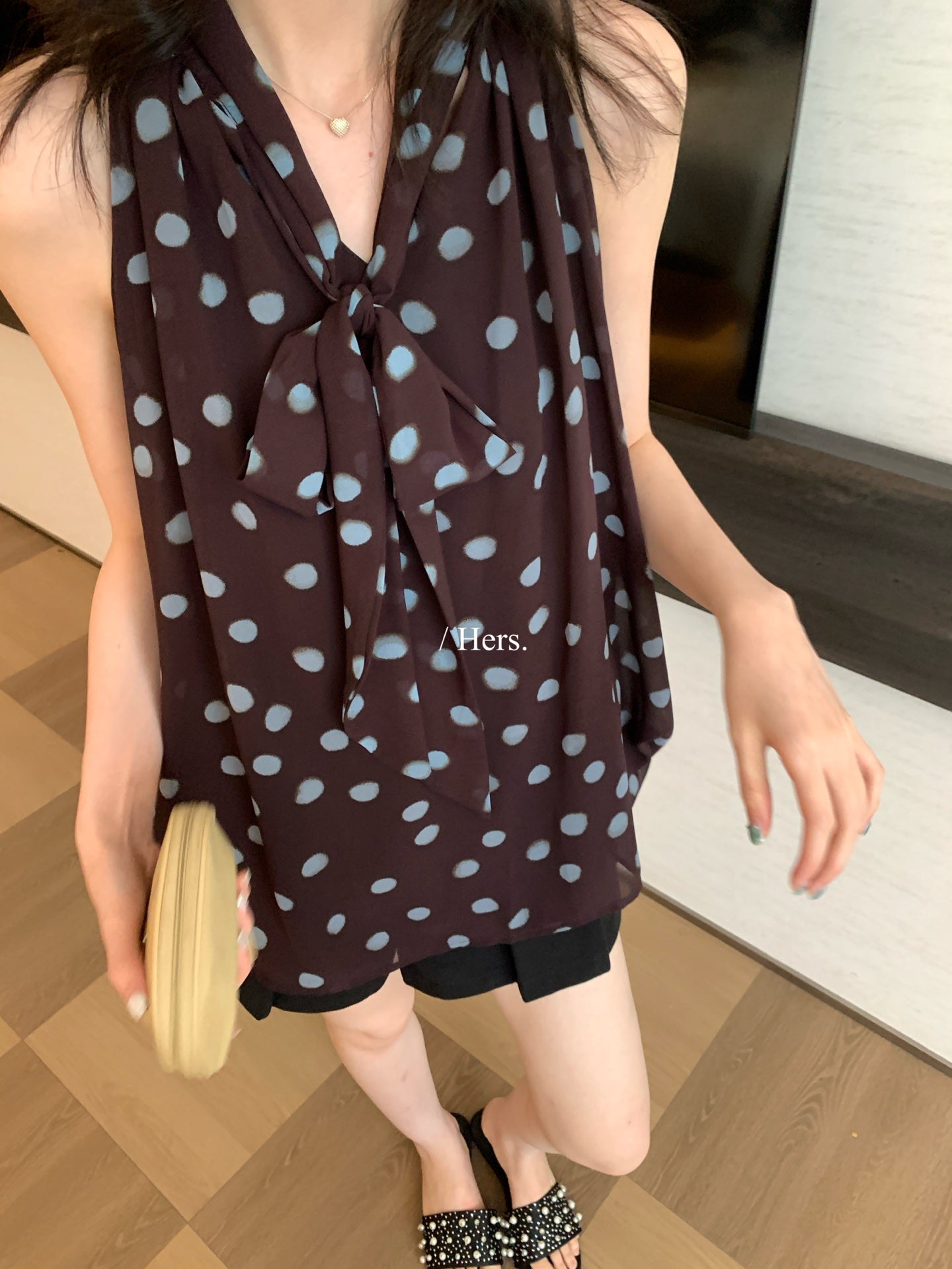 Hers - 貴氣波點小衫    80763#