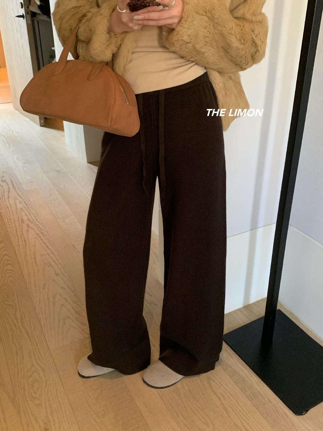 Limon - 軟糯針織休閒褲  9323#